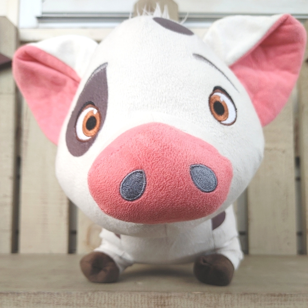 Disney's Pig Pua Large Plush White & Gray Spotted Stuffed Animal Toy 20" Moana